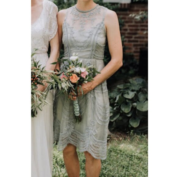 Anthropologie Dress BHLDN Hitherto Lace Embroidered Silk - Picture 1 of 7